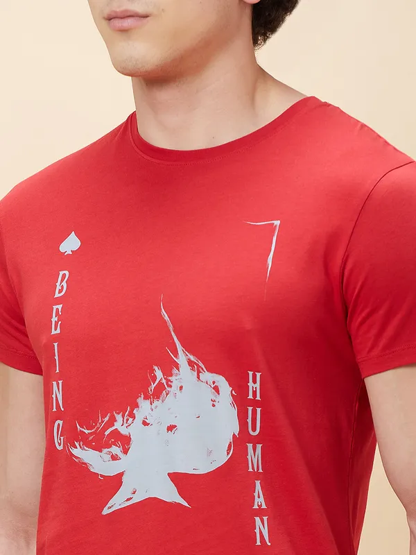Being Human Men  T-Shirts-Blood Red